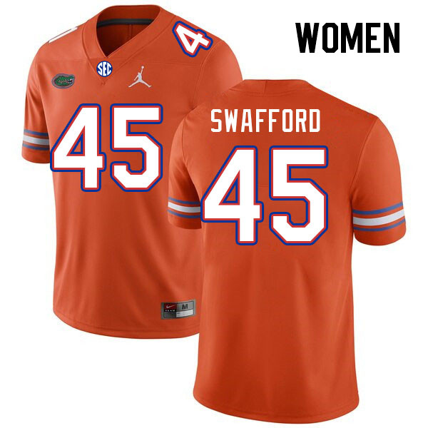 Women #45 Layne Swafford Florida Gators College Football Jerseys Stitched Sale-Orange